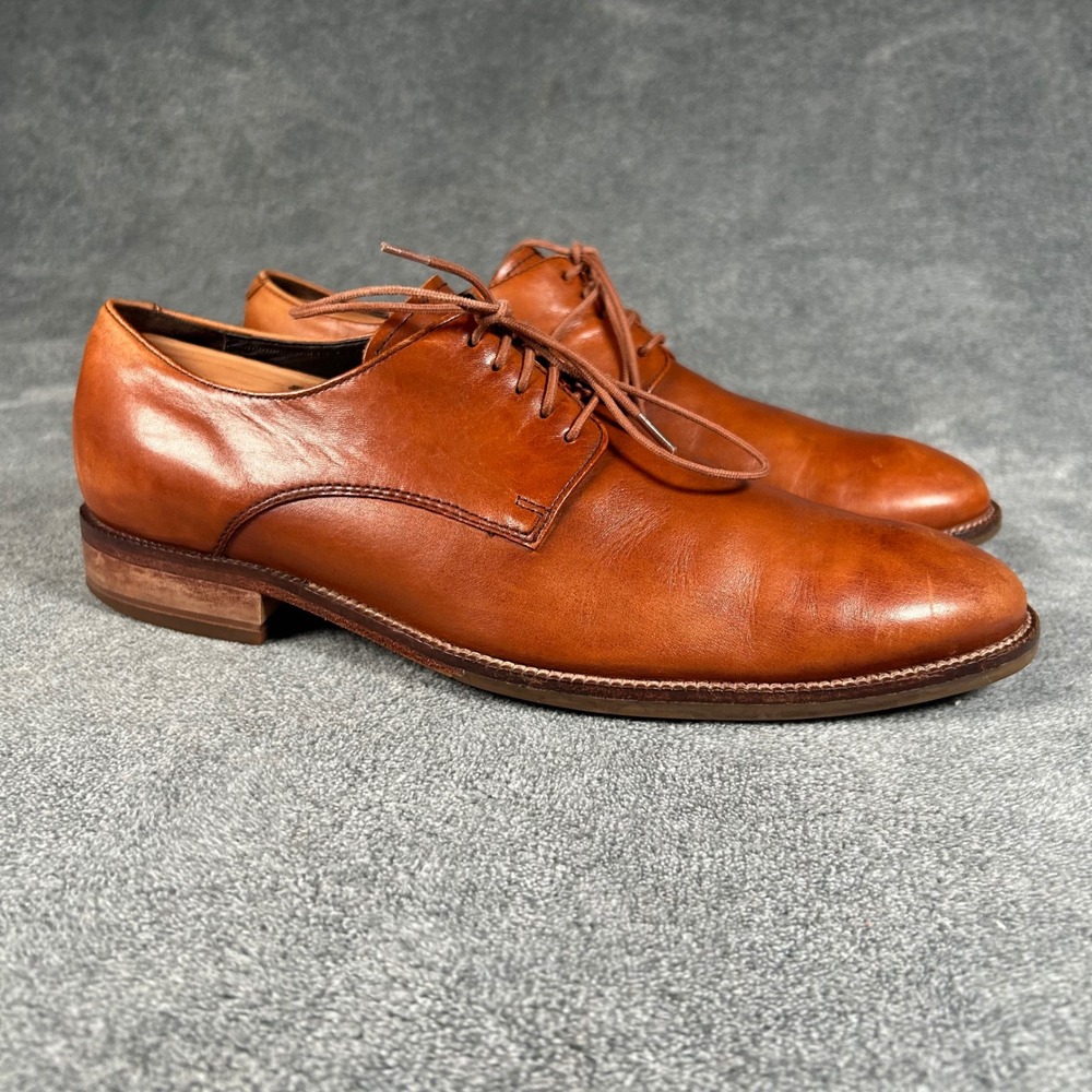 Cole Haan Air Derby Dress Shoes Tan Brown Leather Plain Toe Mens 9.5M C11432
